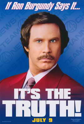 Anchorman: The Legend of Ron Burgundy - 27 x 40 Movie Poster - Style B