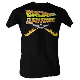 Back to the Future - Car Speeding Black T-Shirt