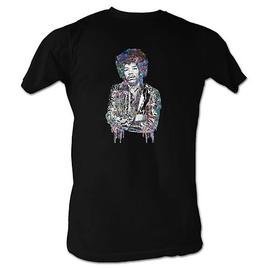 Jimi Hendrix - Color Spackle Black T-Shirt