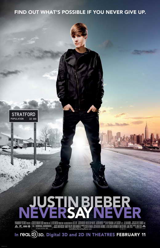 justin bieber never say never poster. justin bieber never say never