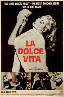 La Dolce Vita In Traditional Blue Also Dolce Vita Movie Posters Marcello Mastroianni