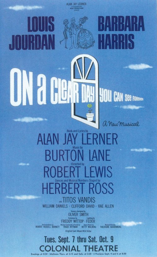 Happy 50th Anniversary to ON A CLEAR DAY YOU CAN SEE FOREVER