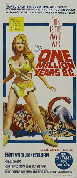 One Million Years BC 13 x 30 Movie Poster Australian Style A